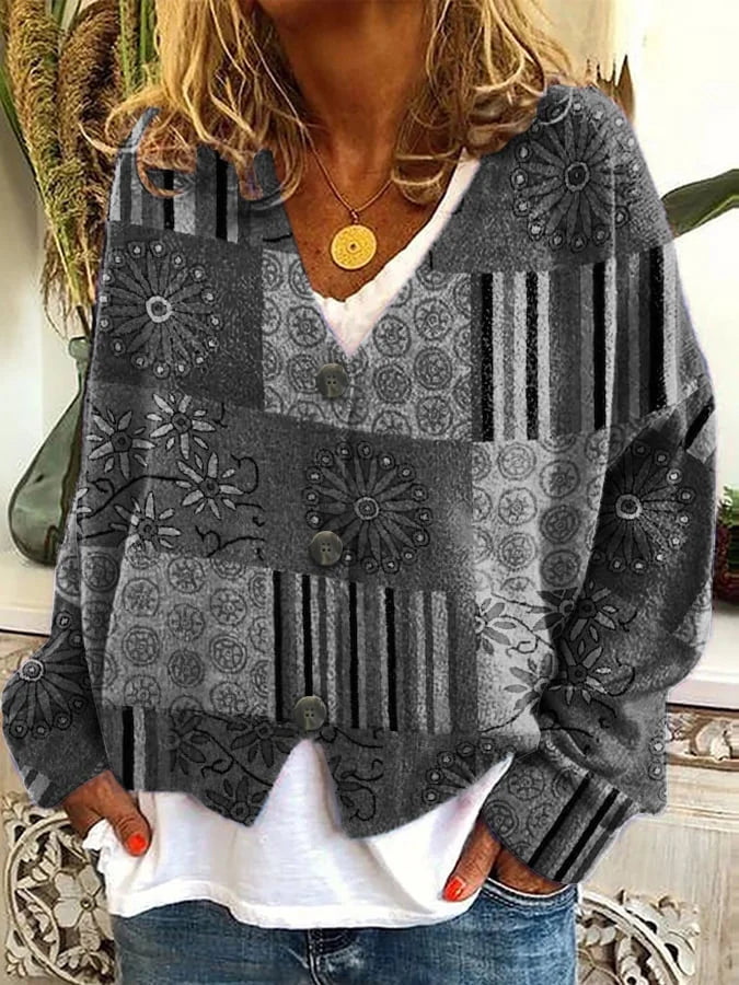 Zanira - Comfortable Soft to Printed Cardigan