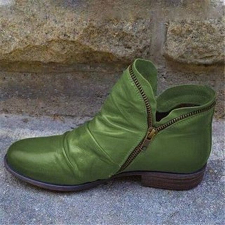 Mirelle™ | Zippered Leather Boots