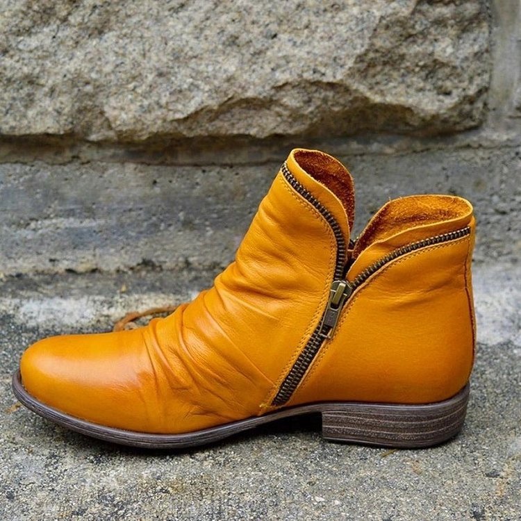 Mirelle™ | Zippered Leather Boots