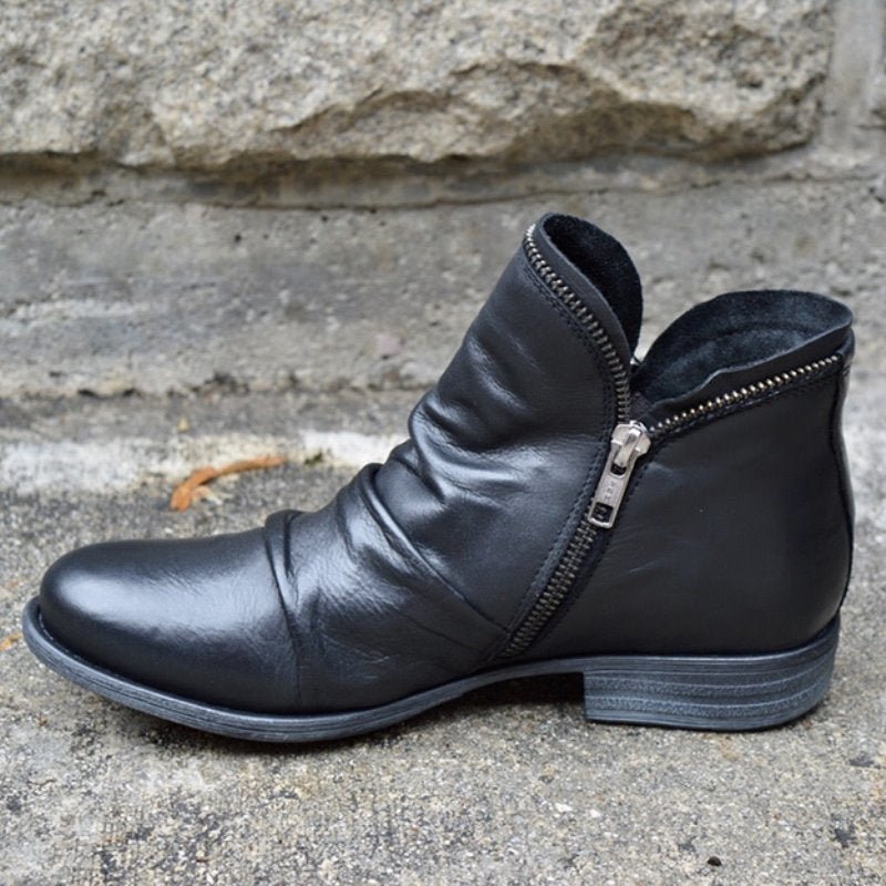 Mirelle™ | Zippered Leather Boots