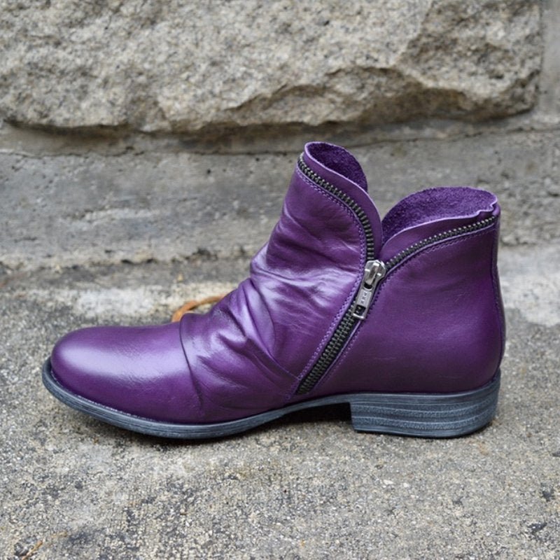 Mirelle™ | Zippered Leather Boots