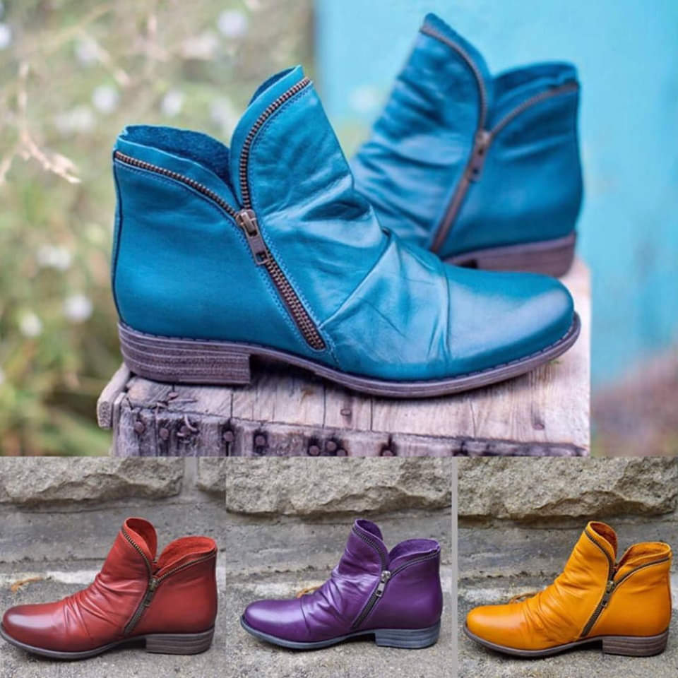 Mirelle™ | Zippered Leather Boots