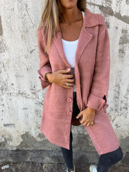 Isabella - Casual Long Coat With Cuffs