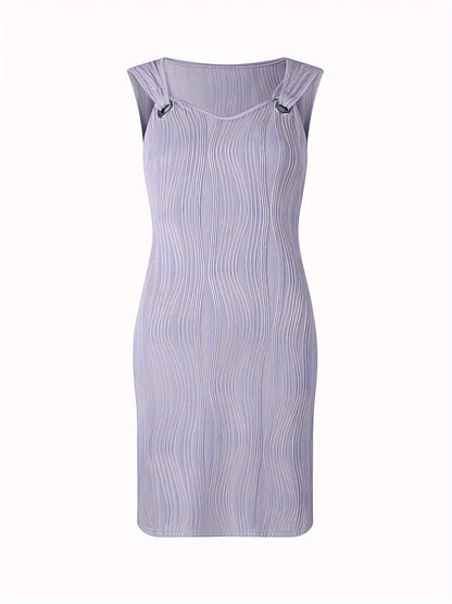 Harper™ | Wavy Stripe Sleeveless Mini Dress