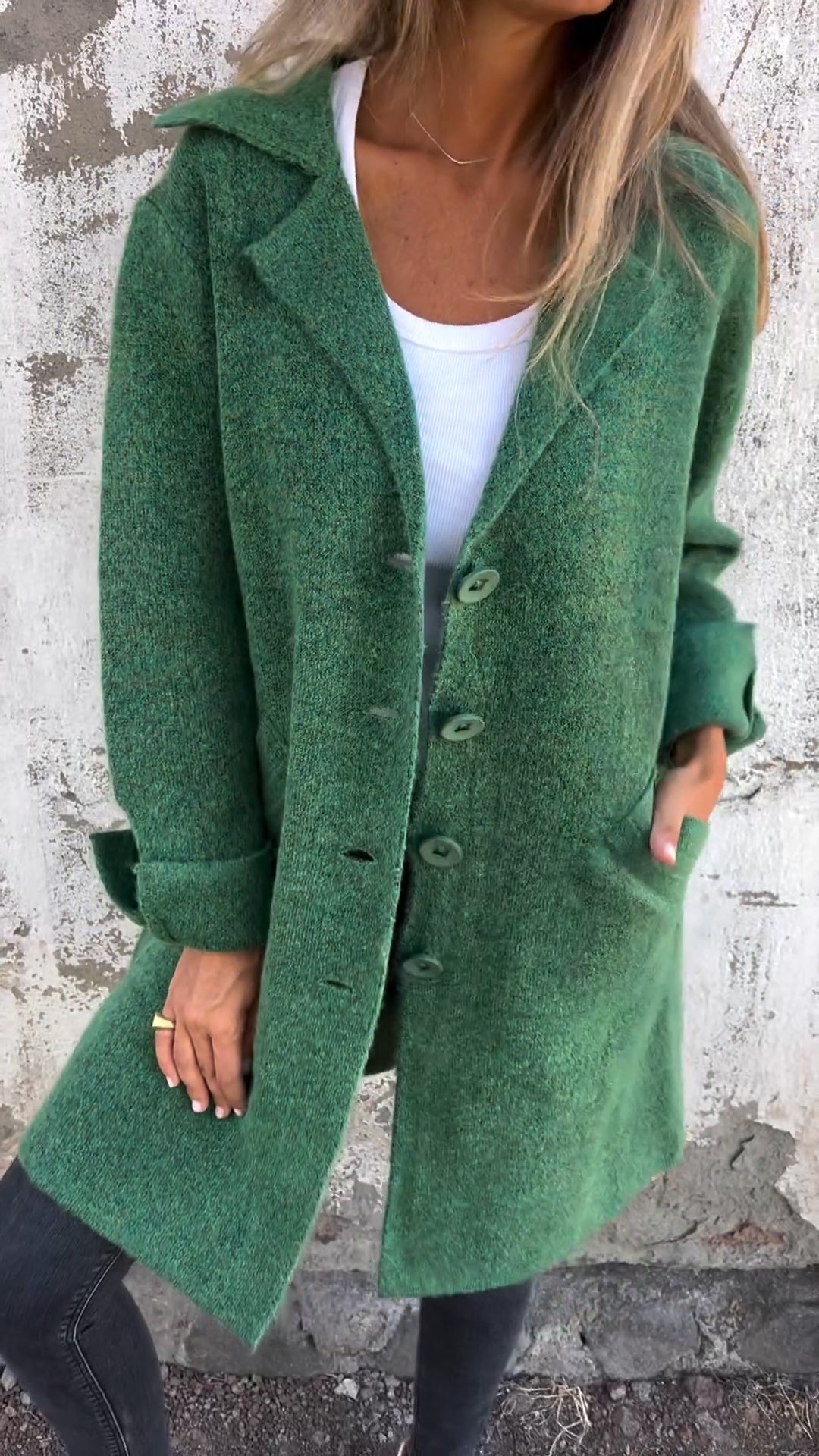 Isabella - Casual Long Coat With Cuffs
