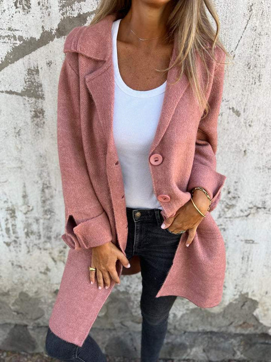 Isabella - Casual Long Coat With Cuffs