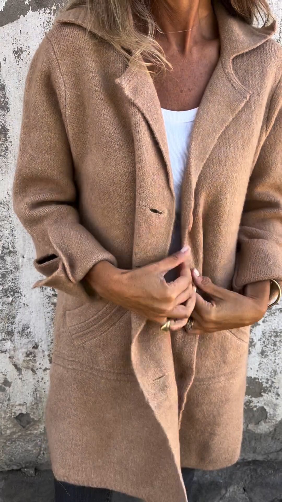 Isabella - Casual Long Coat With Cuffs