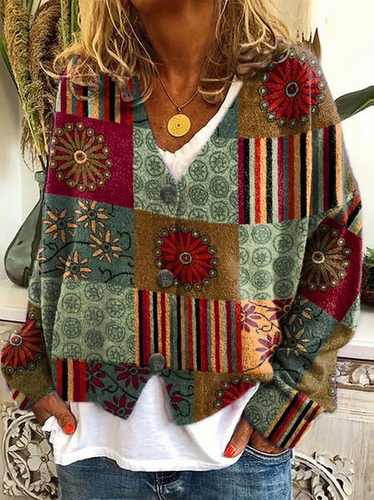 Zanira - Comfortable Soft to Printed Cardigan