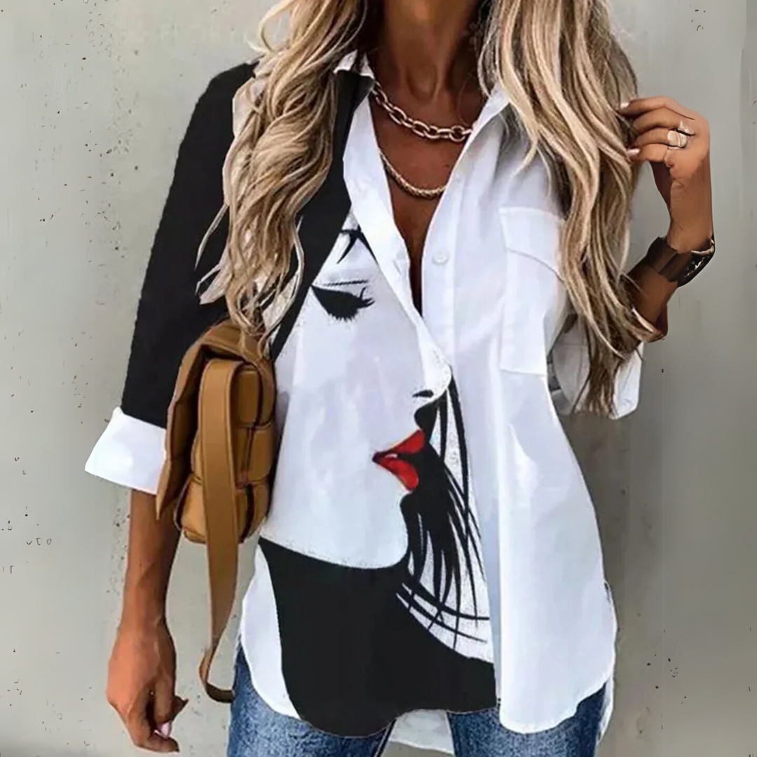 Eliza™ - Chic Contrast Blouse