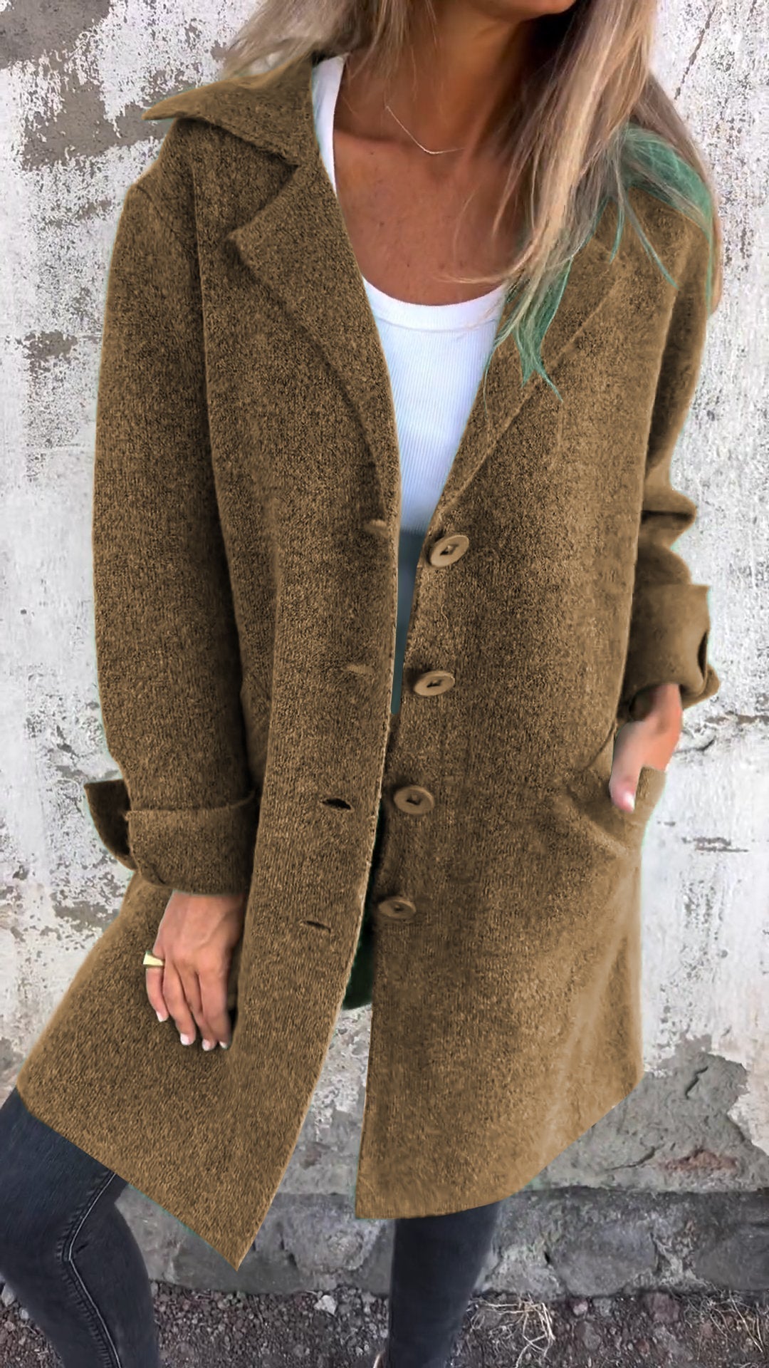 Isabella - Casual Long Coat With Cuffs
