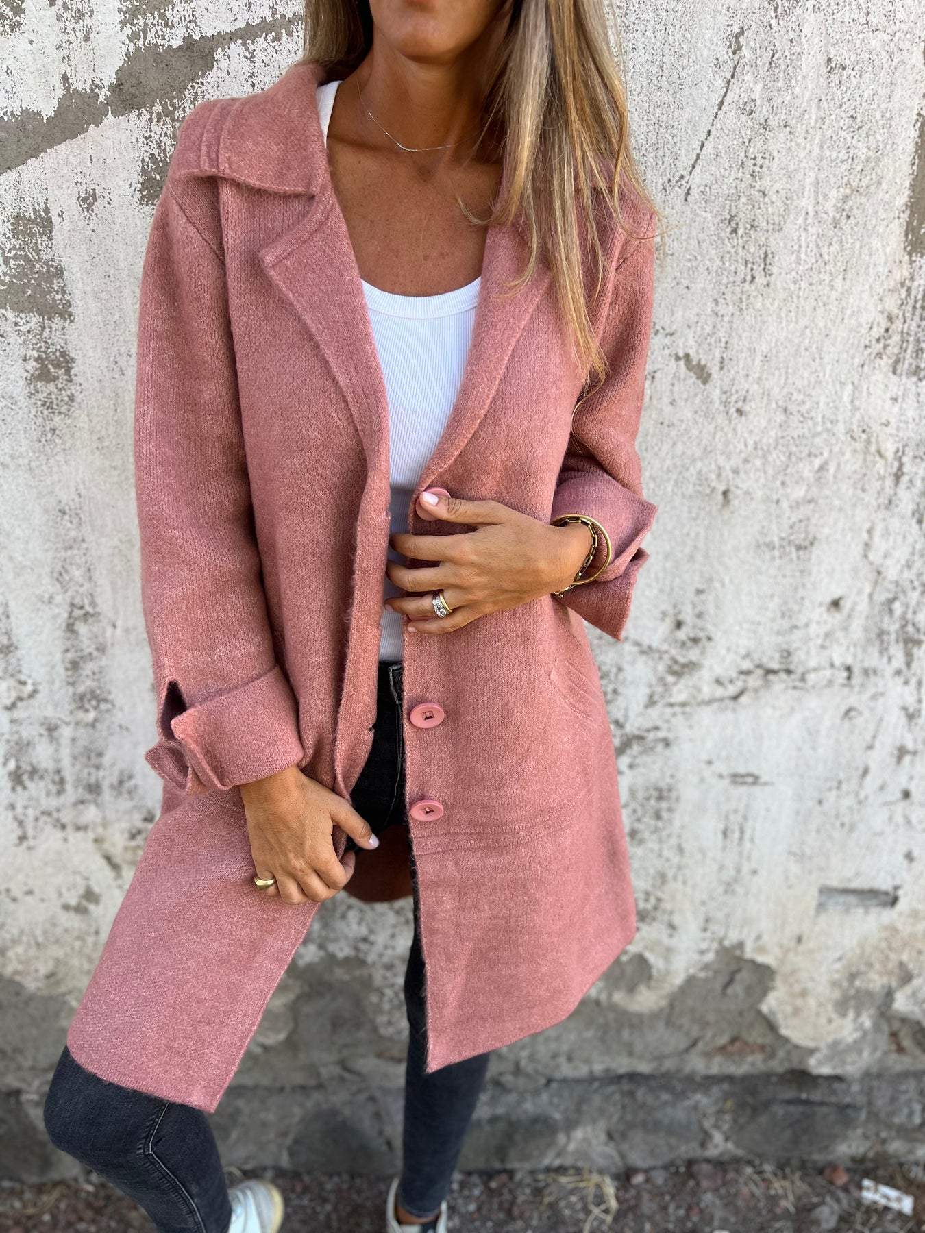 Isabella - Casual Long Coat With Cuffs