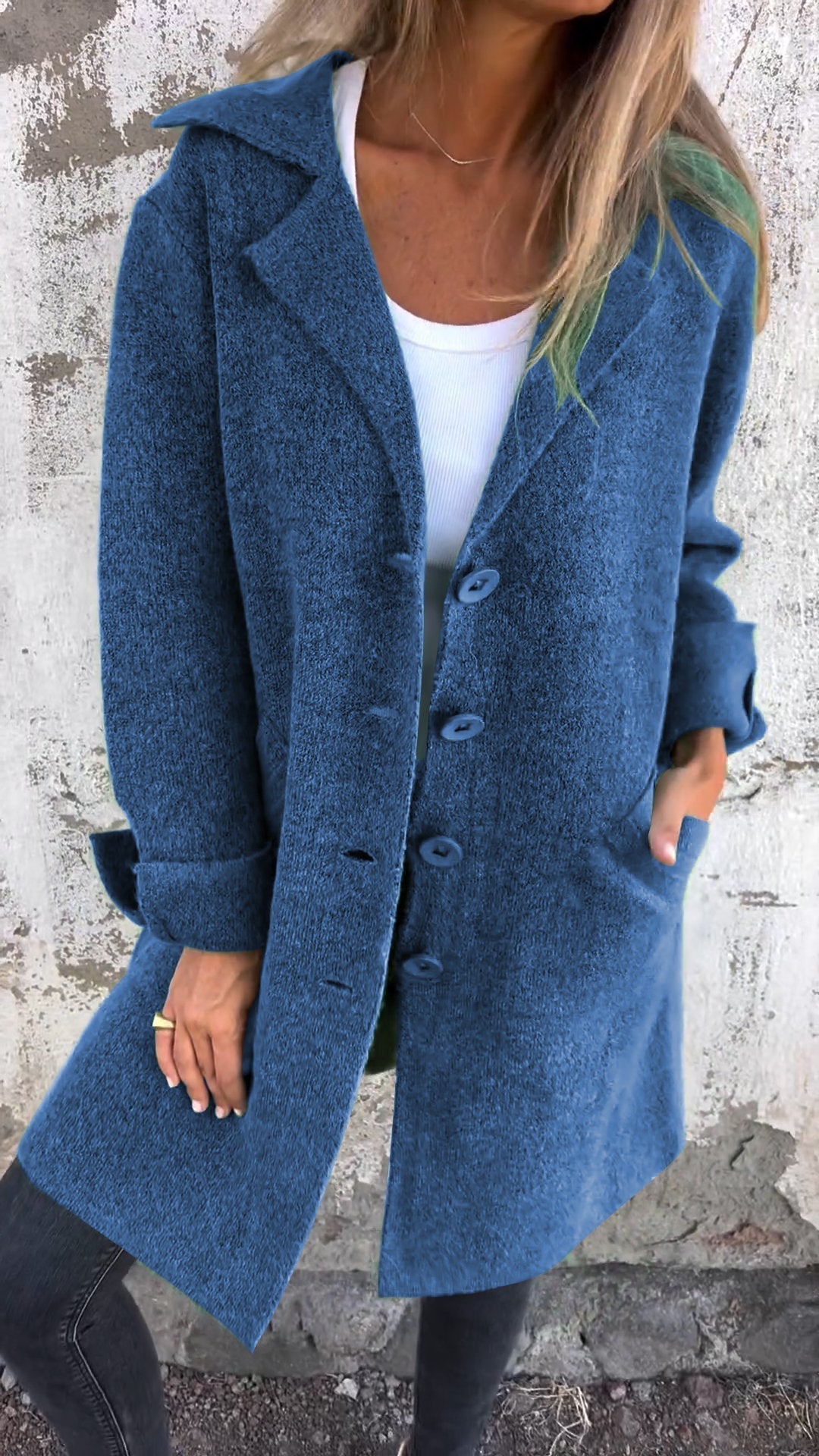 Isabella - Casual Long Coat With Cuffs