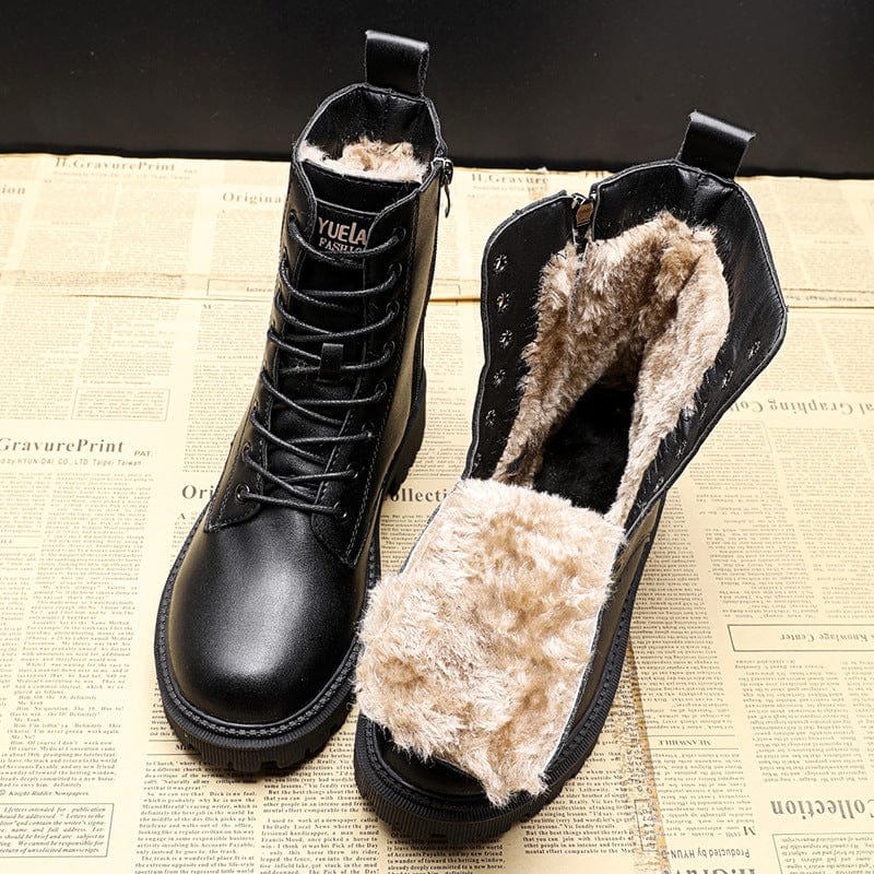 Andrea™ | Classic Black Leather Ankle Boots
