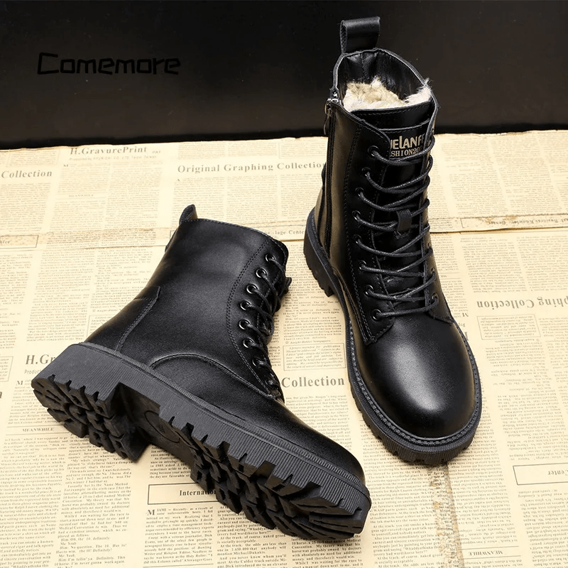 Andrea™ | Classic Black Leather Ankle Boots