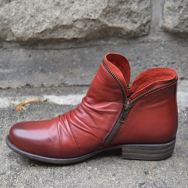 Mirelle™ | Zippered Leather Boots